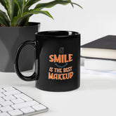 Typography and Travel Dreams Black Glossy Mug - Beyond T-shirts